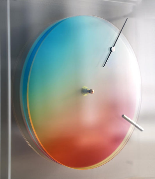 Chromatic Gradient Wall Clock – Minimalist Acrylic Kinetic Art with Silent Movement