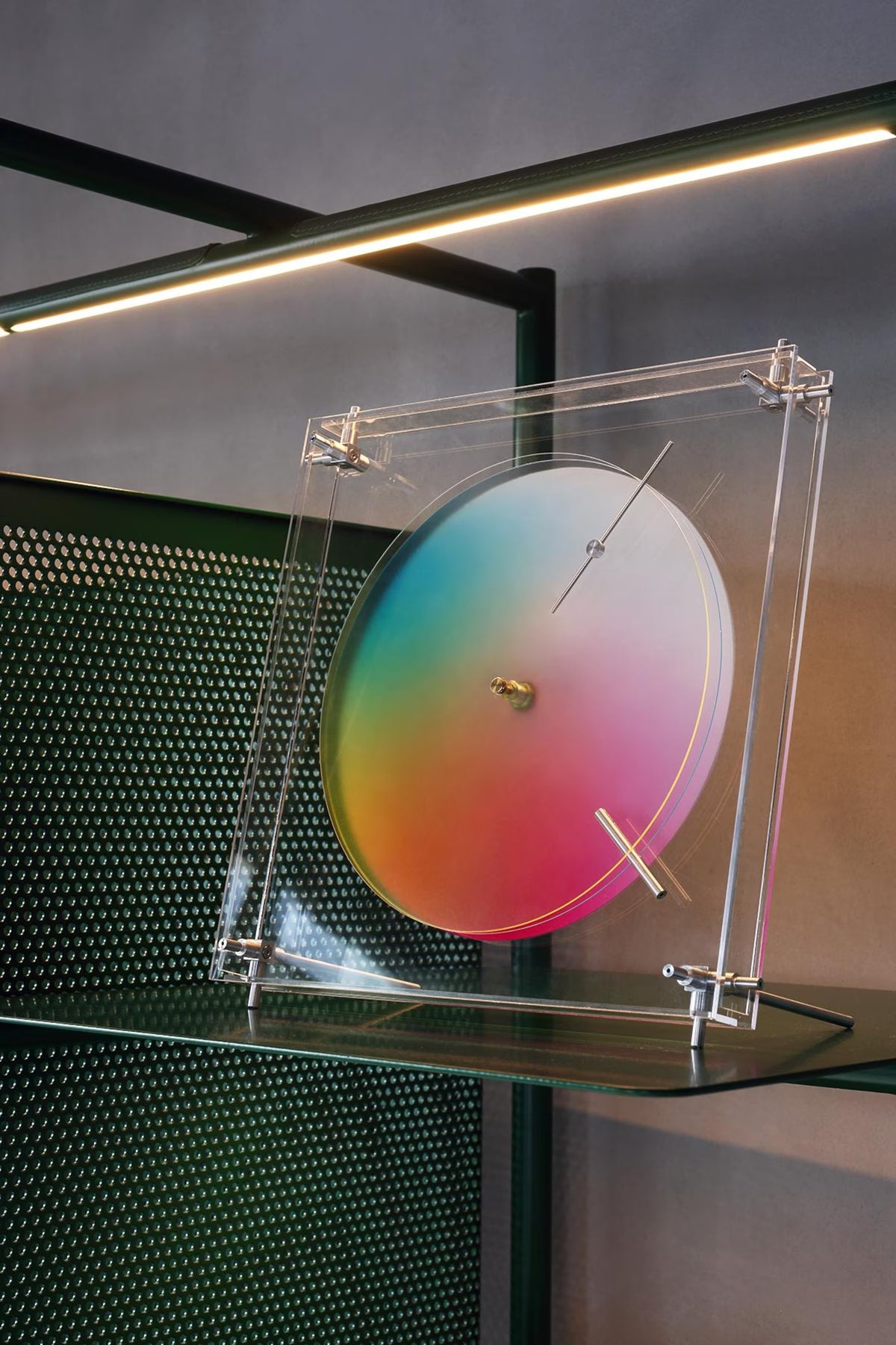 Chromatic Gradient Wall Clock β Minimalist Acrylic Kinetic Art with Silent Movement
