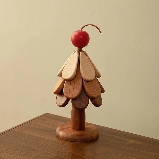 Christmas Tree Solid Wood Heat Insulation Mat – Star 3-Layer Foldable Trivet & Coaster Set