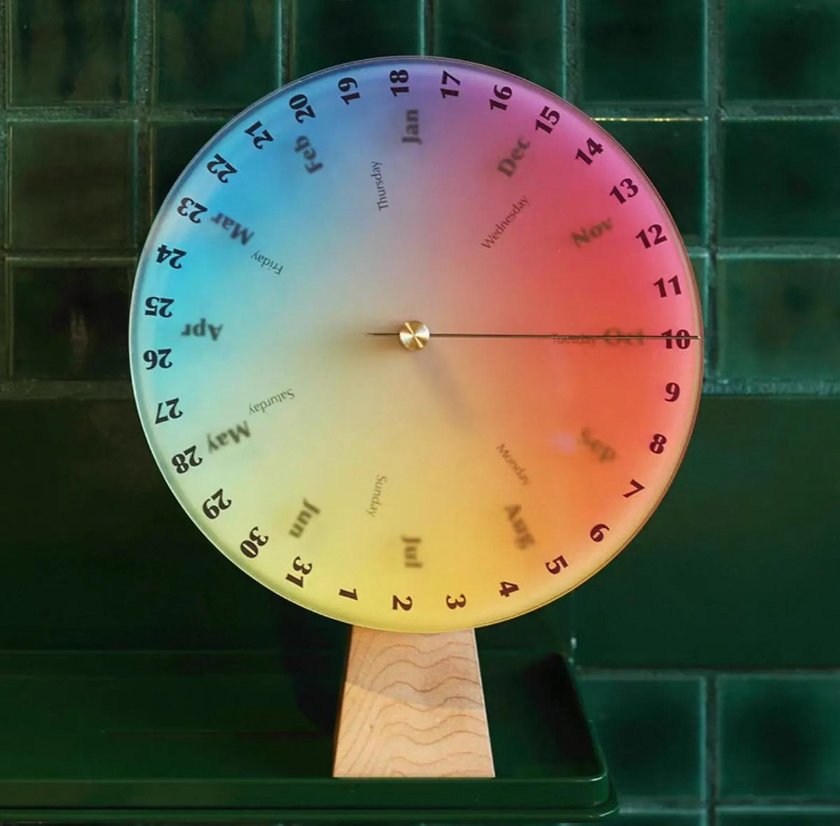 Chromatic Perpetual Calendar – Interactive Color Desk Decor with Solid Wood Base